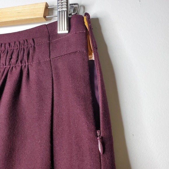 J. Crew Wool Blend Sidewalk Skirt Burgundy Size 2 - Picture 4 of 8